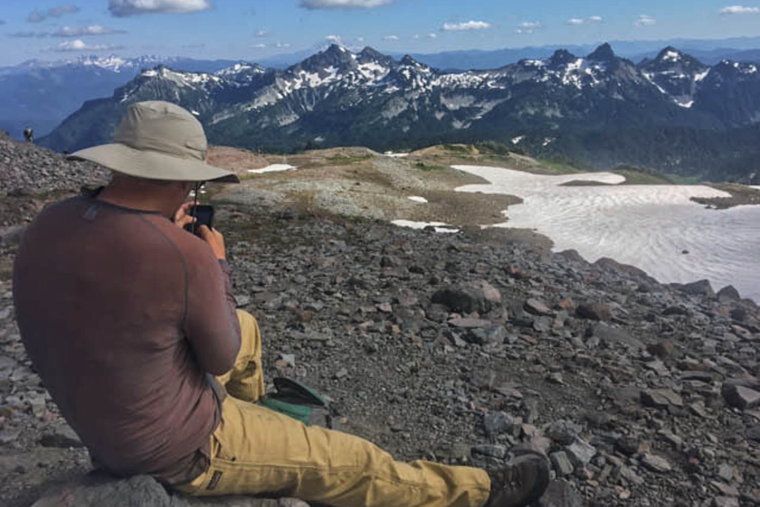 person looking at their phone for navigation