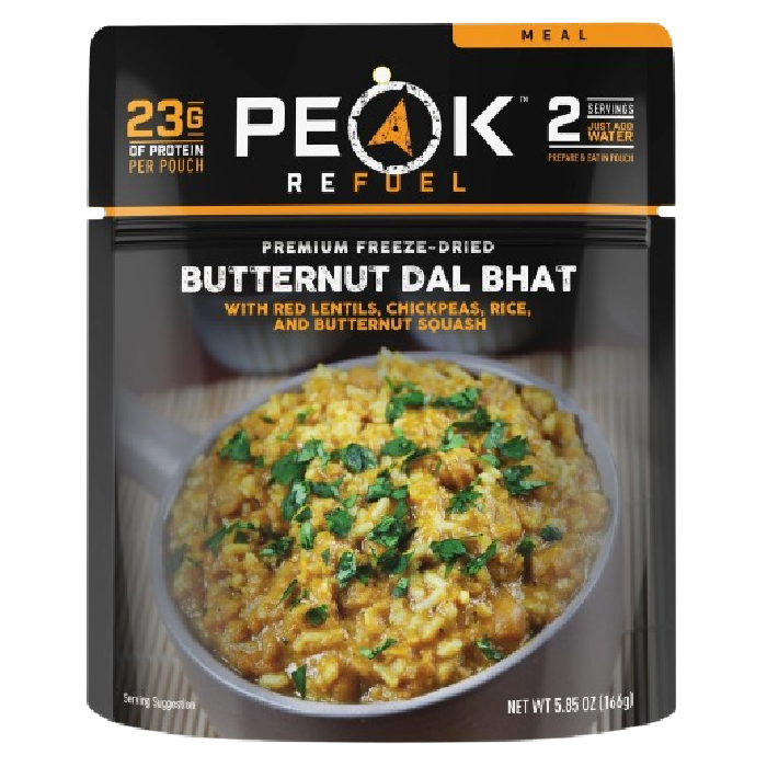 stock image of peak refuel butterbut dal bhat meal pouch